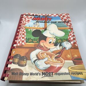 Cooking with Mickey Around Our World Walt Disney Spiral Cookbook